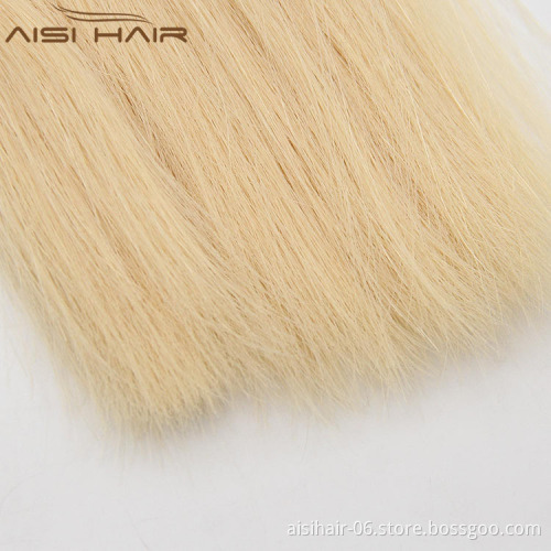 Aisi Hair Top Quality European Double Drawn I Tip Human Hair Extensions Keratin Stick Tip Blonde Hair Extension